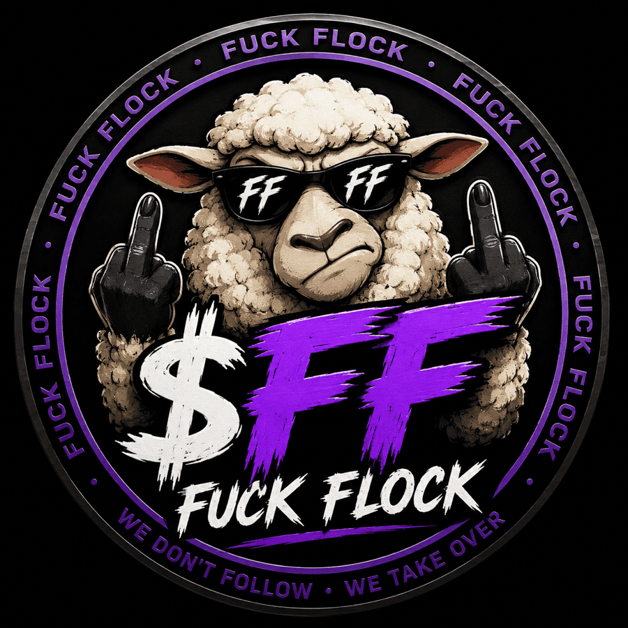 Fuck Flock sheep mascot coin logo